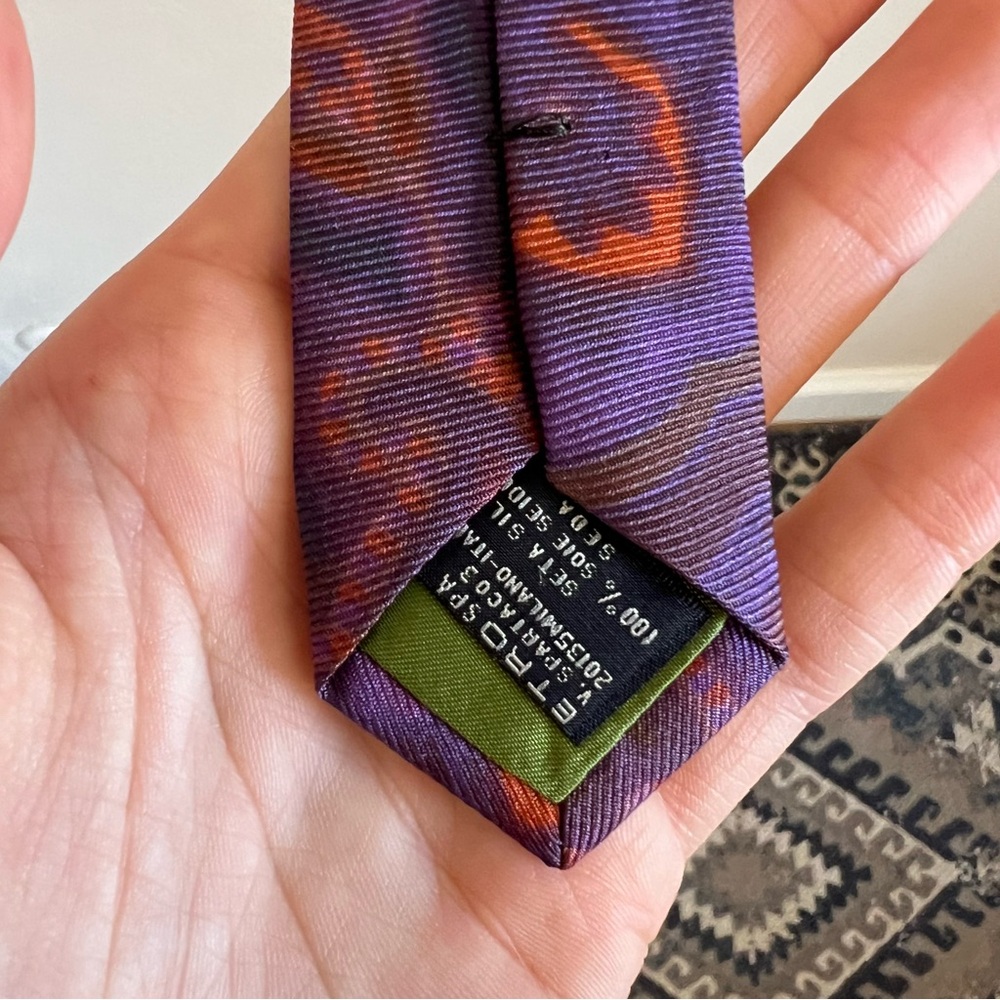 Etro Silk Neck Tie Multicolor Paisley Print - Picture 10 of 12